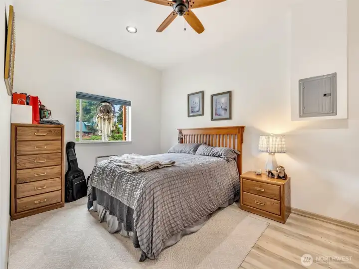 Comfortable bedroom offering privacy and peaceful views. Comfortable bedroom offering privacy and peaceful views.
