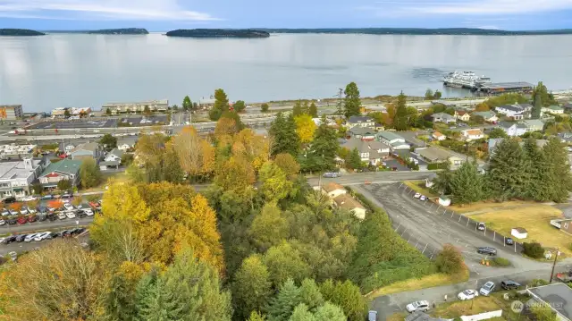 Parcels are in the corner with deciduous trees next to the parking lot lower left corner.