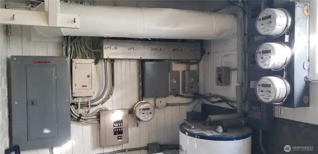 Tenants pay their own utilities - note separate electric meters