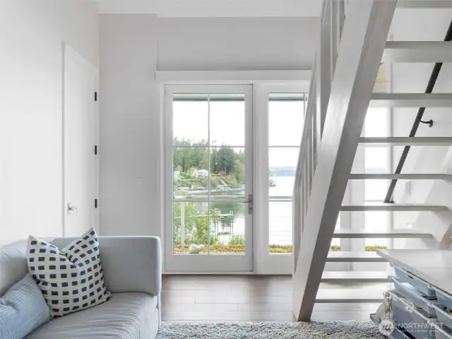 The third bedroom is ensuite with a full bath, has a door the deck, a loft and bonus room for arts and crafts.