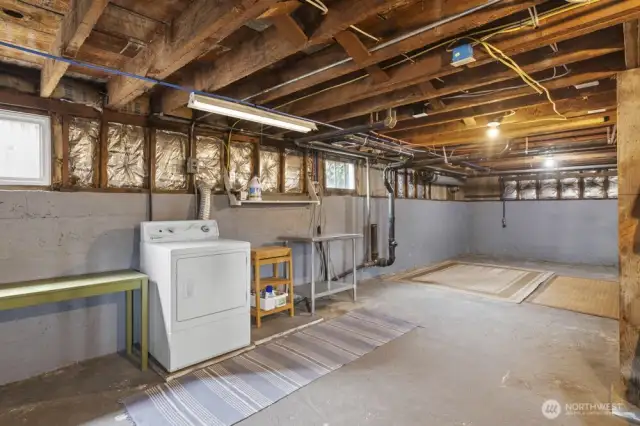 Clean and dry basement just waiting for you to make it your own. Drier stays.