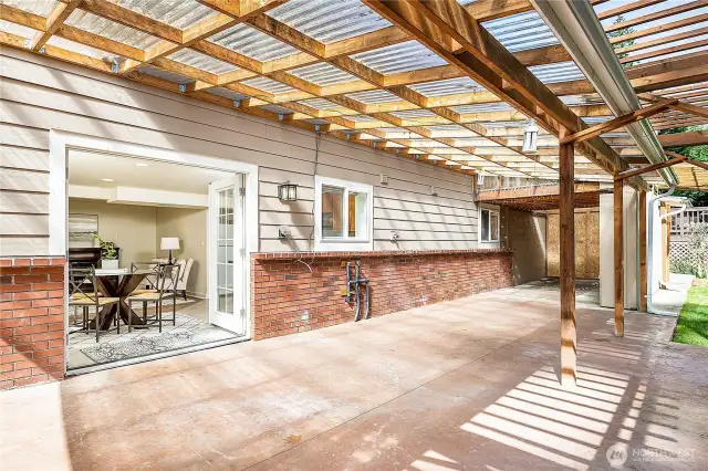 The French doors open up to a huge, private covered patio. Enjoy the outdoors year-round!
