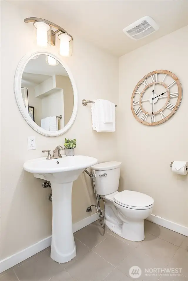 Downstairs 3/4 bath.