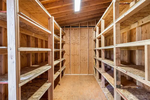 Tons of storage in the shed for toys, tools, and more!