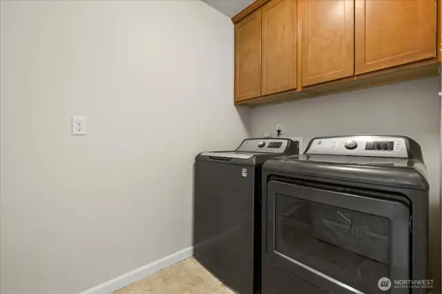 Utility room convenient on upper floor.