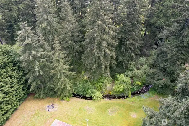 Aerial of both properties on the east side by creek