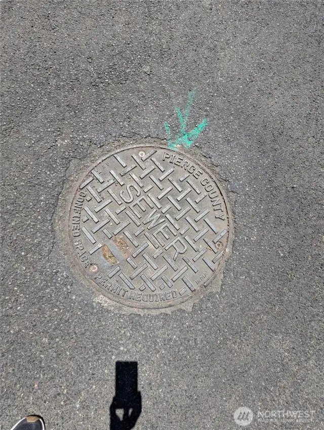 Sewer manhole in the street