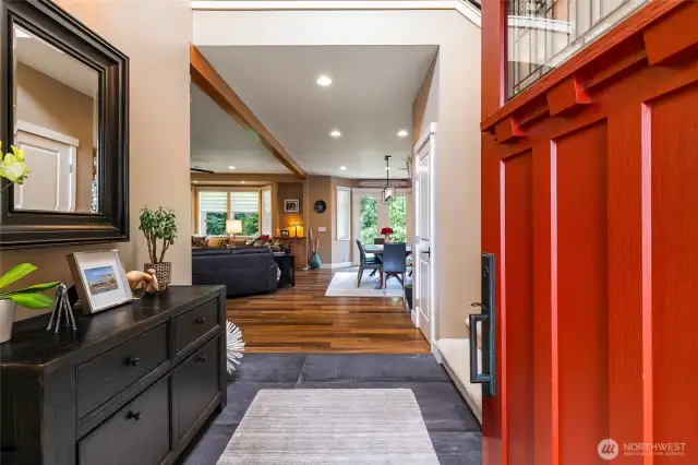 Entry with beautiful large ceramic tile