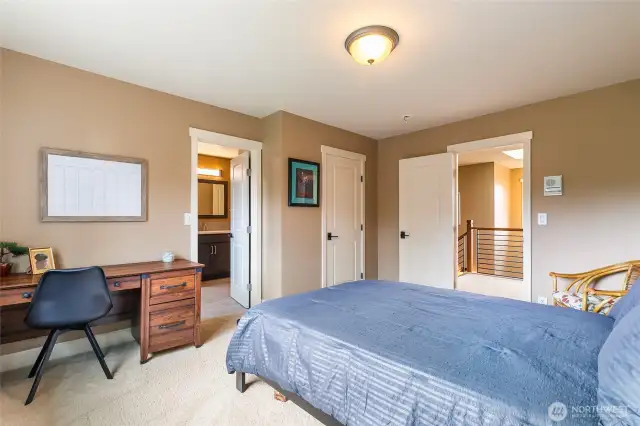 2nd bedroom with door leading to Jack-n-Jill bathroom (3rd bedroom not pictured)
