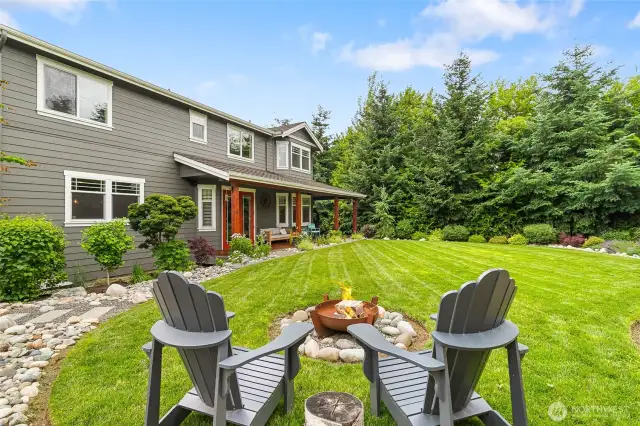 Firepit in backyard