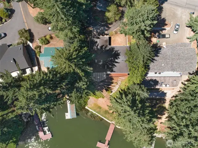 Aerial view of the property located second from the right.