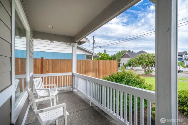 Nice sized covered front porch, perfect place to sit and relax!