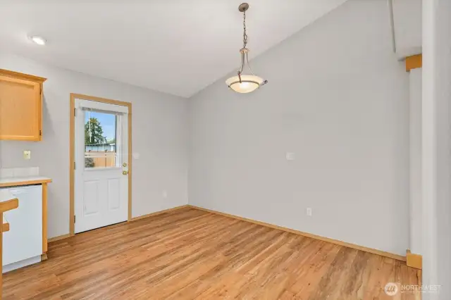 Back door off the dining area leads to your own private backyard oasis.