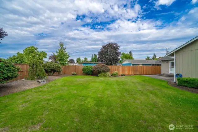 Level lot makes it easy to mow and maintain