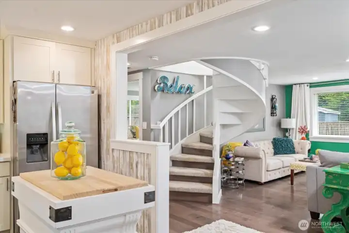 When you entertain, you won't be away from the action in this open kitchen.