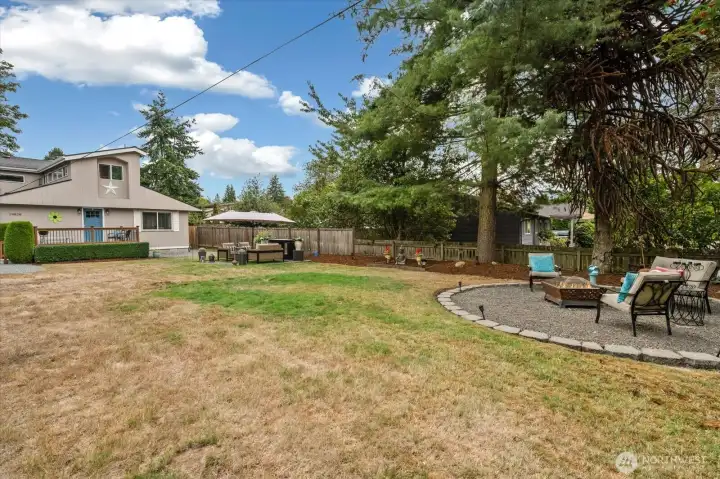 Room for all to play in this private yard.