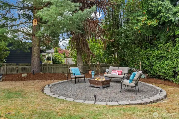 This firepit area will be perfect for fun evenings making S'Mores.