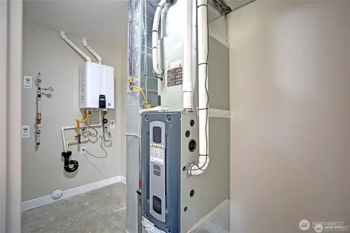 Spacious mechanical room.