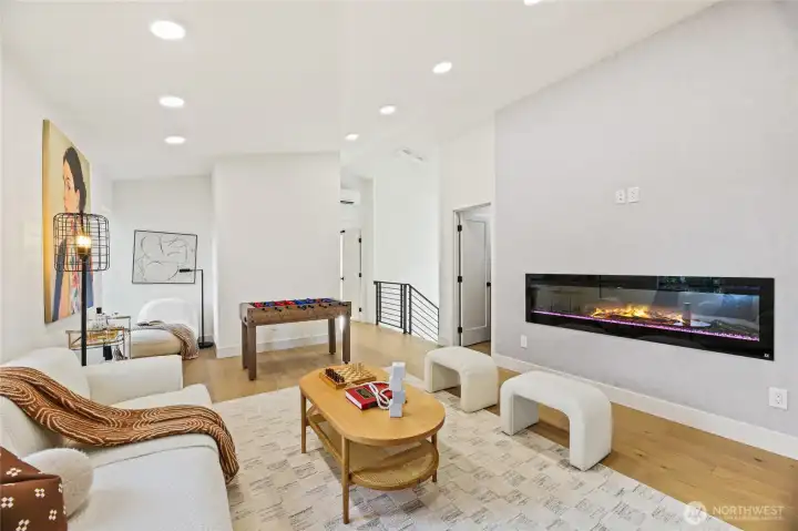 Another view of the flexible living space, ideal for a home gym or guest lounge.