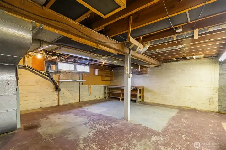 Many wood projects were produced in this basement shop...