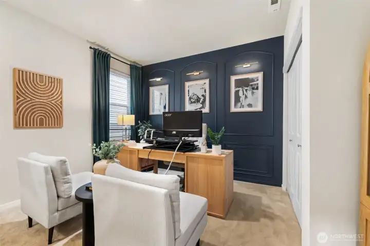 main level bedroom being used as an office