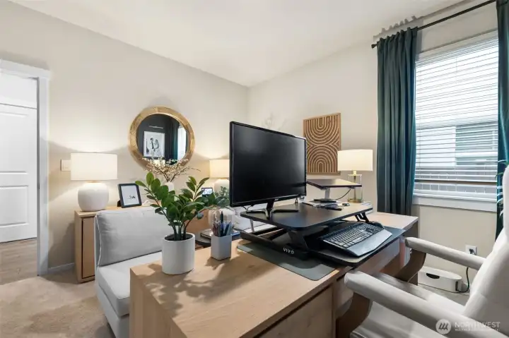 main level bedroom being used as an office