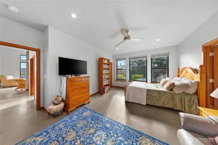 View from the main suite looking back towards the living area. Doorways are extra large and zero steps.