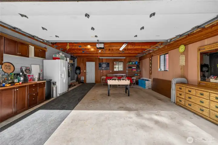 Attached two car garage