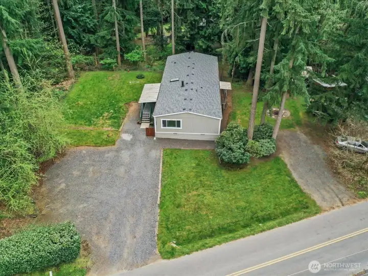 Two driveways, ample parking