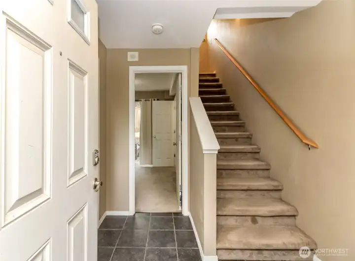 Entry at lower level