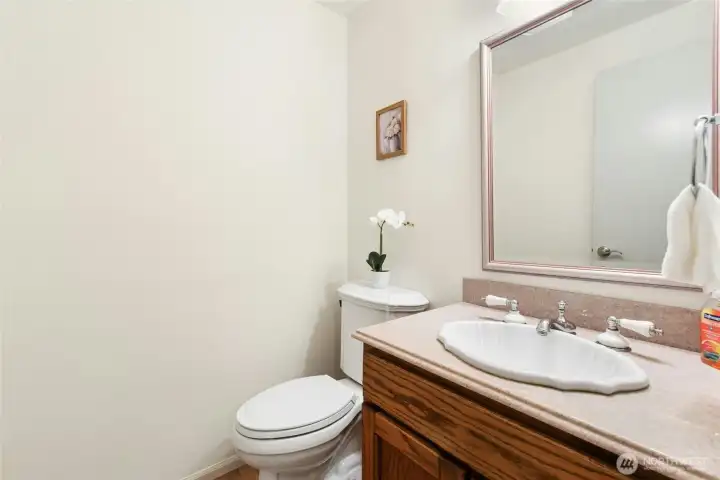 Main level powder room. Main level powder room.