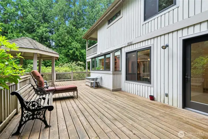 Large deck and gazebo. Large deck and gazebo.