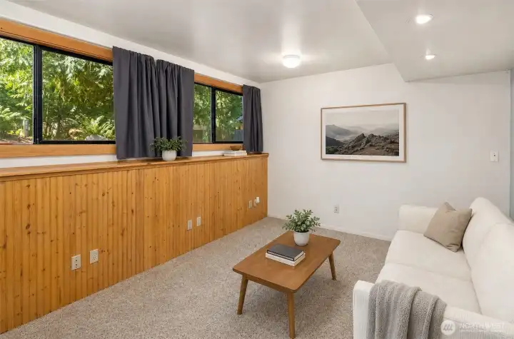 Downstairs Flex Space or  bedroom. Virtually enhanced