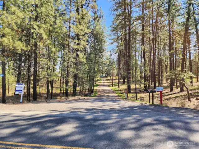 Entry from HWY 25 leading into the property.