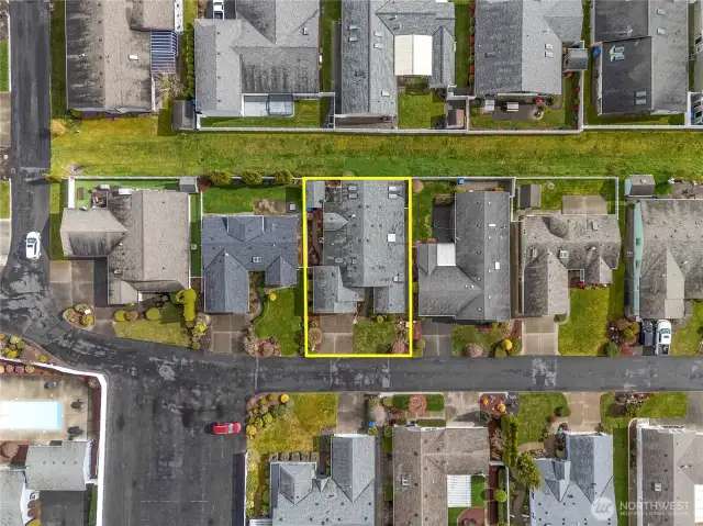 Aerial view of the property.