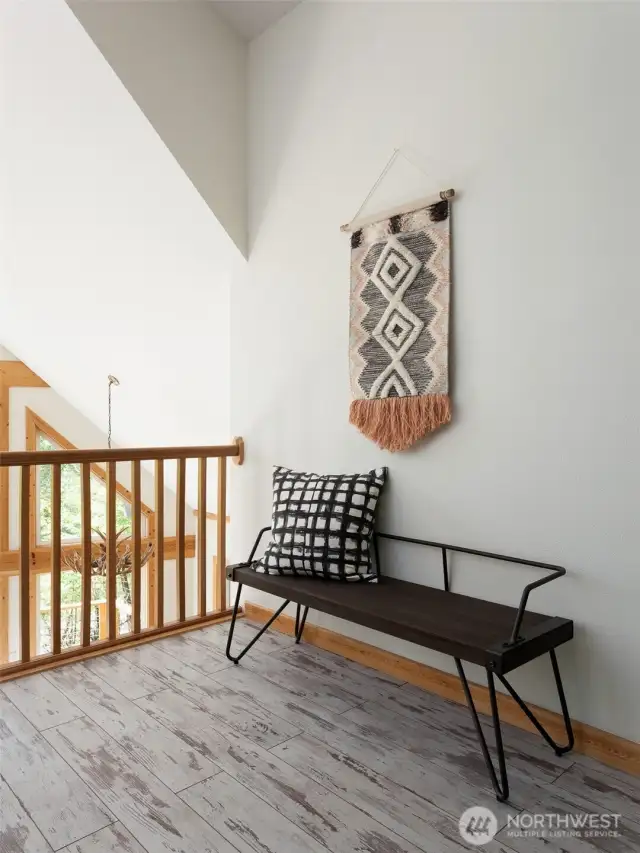 Cozy upstairs loft space.