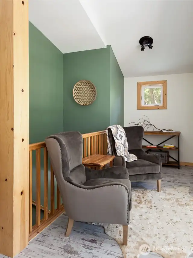 Cozy upstairs loft space.