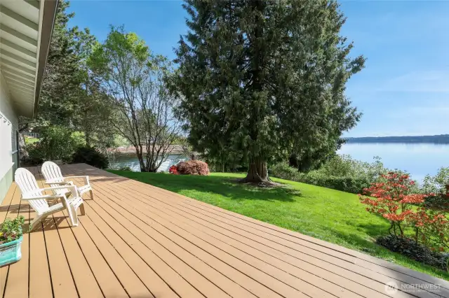 Back deck across entire home.