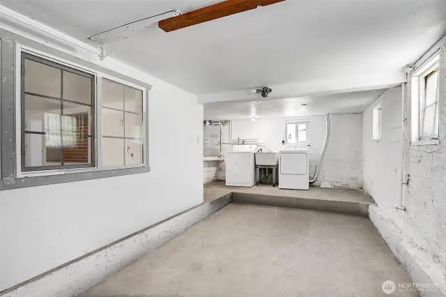 Garage will accommodate a small car. Would also be ideal as a workshop or storage area.
