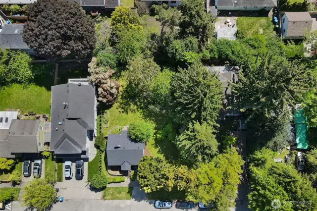 Aerial view of lot and neighbors.