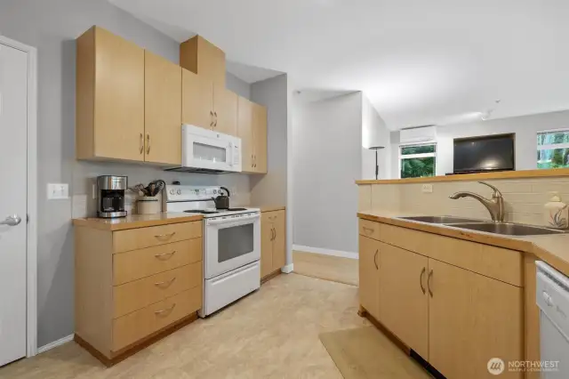 Ample cabinetry and counter space!