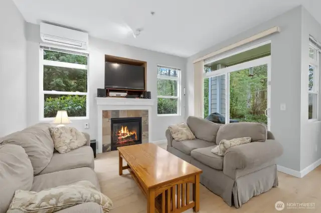 Off the living room is a slider to the covered patio.