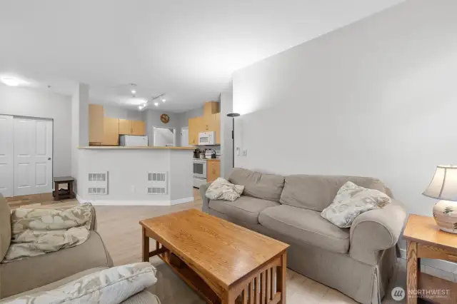 Entertaining is easy with the living room open to the kitchen and dining area.