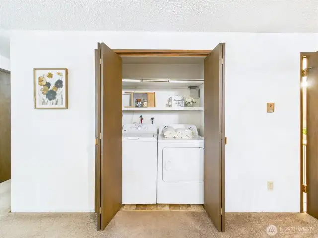 The washer and dryer are centrally located which makes doing laundry easy.