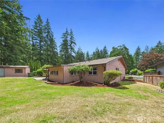 The neighborhood is very quiet and has large mature trees.