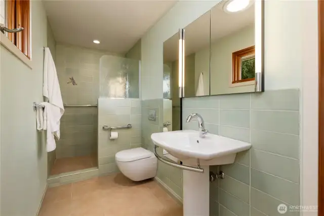 Upper level bathroom with walk in shower