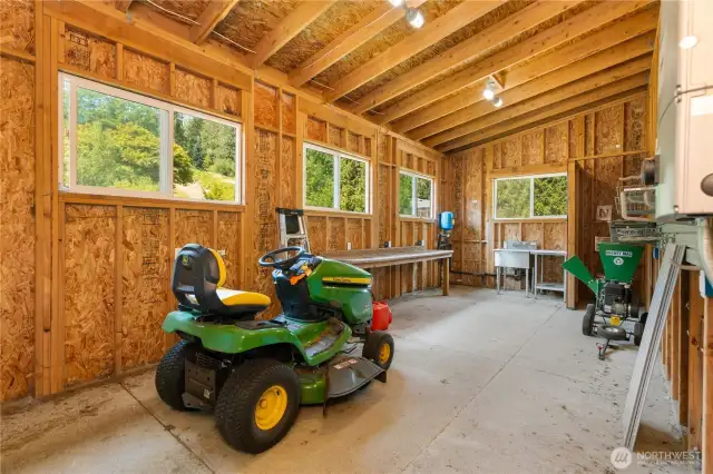 Shop interior, mower & chipper included!