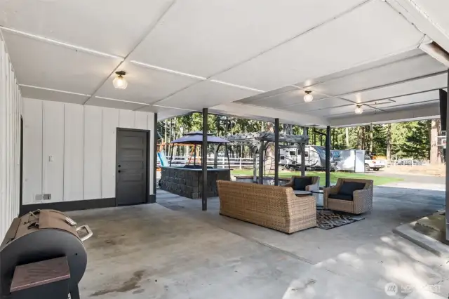 900 Sq Ft Carport with RV Power includes covered patio space
