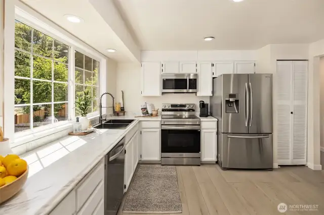 New stainless steel appliances.