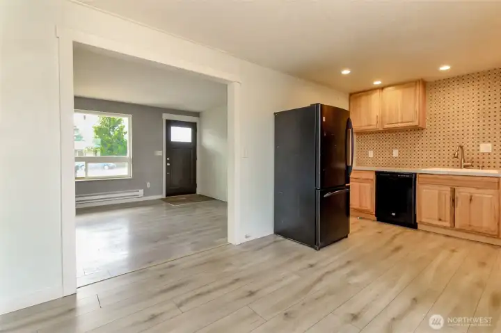 Open living room kitchen for great entertaining.
